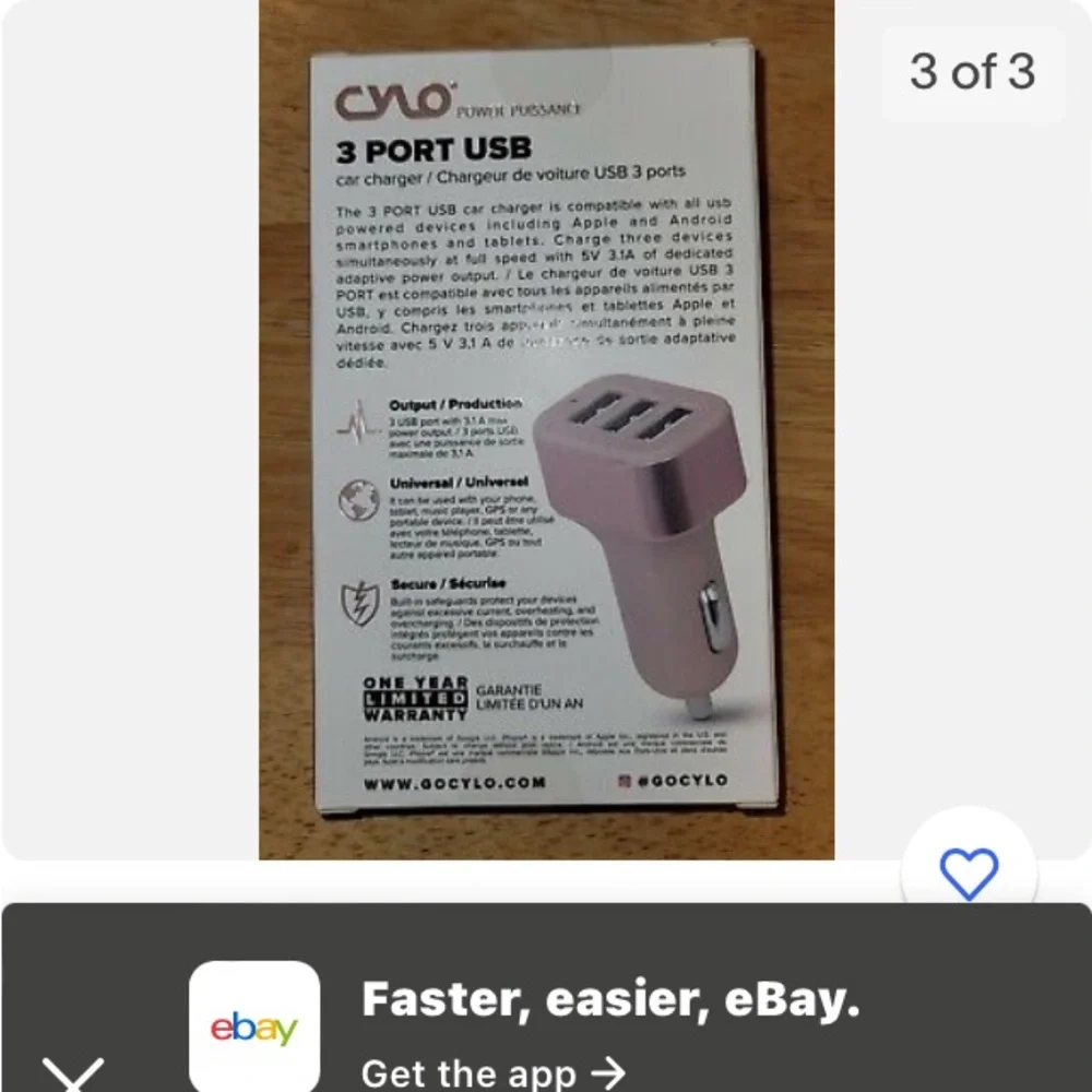 Cylo  3 port usb car charger
